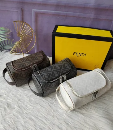 Fendi Cylinder cosmetic bag with handle and double zipper bag #A26243