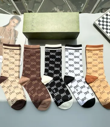 Brand G Striped Cotton Crew Socks with Logo #A45585