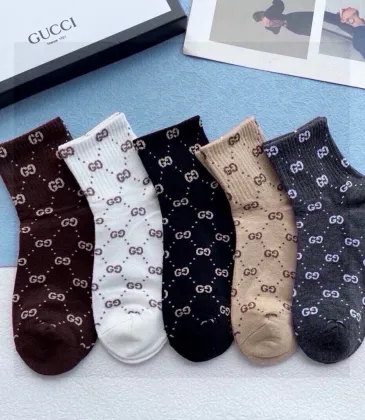 Brand G Striped Cotton Crew Socks with Logo #A45586