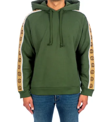 Gucci mens green side-sleeve GG logo hoodie #A33634