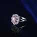 Popular fashion simple white gold heart-shaped pink opal ring #999914512