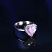 Popular fashion simple white gold heart-shaped pink opal ring #999914512