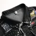 New men's denim vest trendy men wash Black Embroidered Skull #999923258