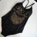 GG Sexy Women Diamonds Cat Head Print One-piece Beach Swimsuit #9120765