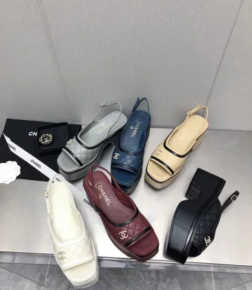 Chanel 2023 Summer New Products Water platform platform sandals leather outsole are new Heel height 7.5cm Water platform 4cm #A23181