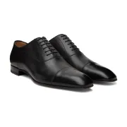 Christian Louboutin Buffed calfskin oxfords in black #999930400