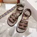 CELINE Leather Sandals Khaki/Black/Brown #A40502