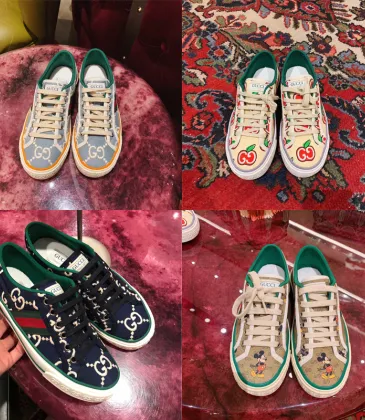 Gucci new vintage Tennis1977 Mickey Apple print sneakers casual Shoes Gucci Unisex Shoes #9874149