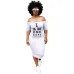 Amazon AliExpress new nightclub European and American style letters super long printed bag hip dress  #99904409