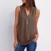 Solid color zipper half-open collar 2021 hot sale women's T-shirt Sleeveless (17 colors) S-5XL-$9.9 #99904357