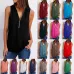 Solid color zipper half-open collar 2021 hot sale women's T-shirt Sleeveless (17 colors) S-5XL-$9.9 #99904357